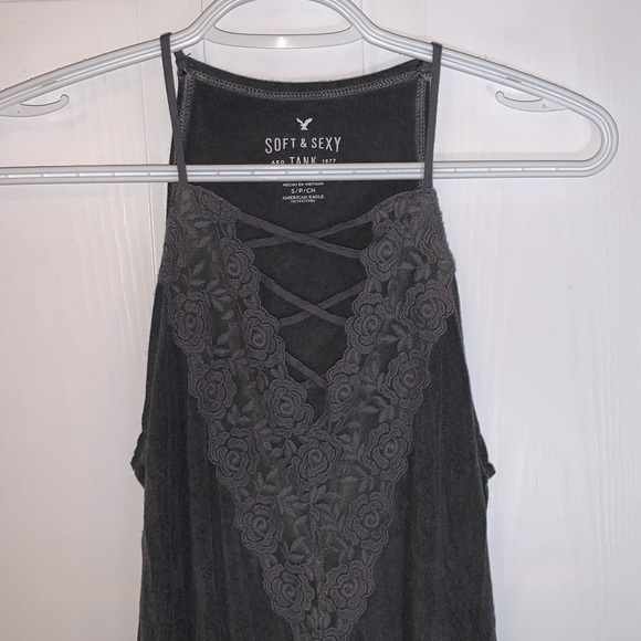 American Eagle grey halter tank top - Picture 2 of 2